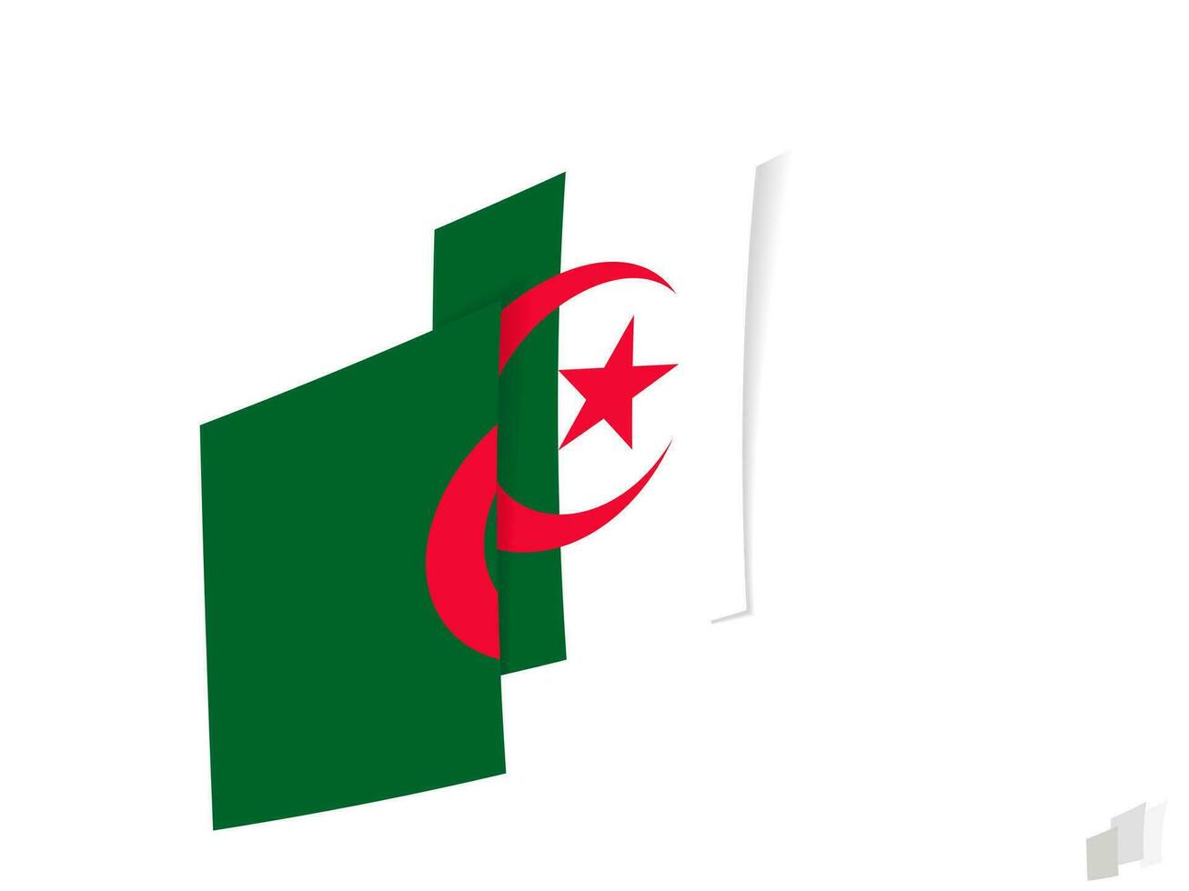 Algerije vlag in een abstract gescheurd ontwerp. modern ontwerp van de Algerije vlag. vector