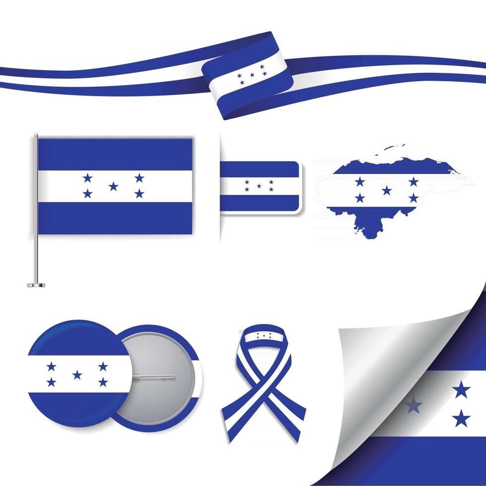 vlag van honduras met elementen vector