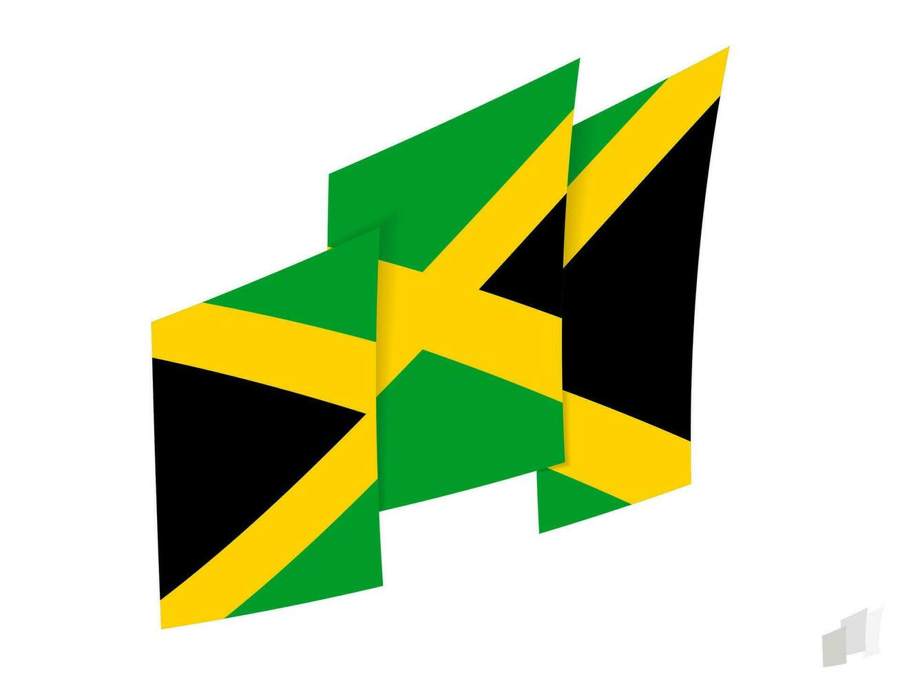 Jamaica vlag in een abstract gescheurd ontwerp. modern ontwerp van de Jamaica vlag. vector