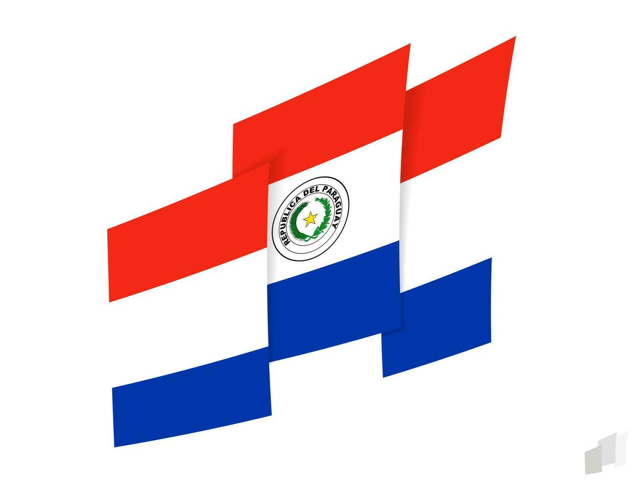 Paraguay vlag in een abstract gescheurd ontwerp. modern ontwerp van de Paraguay vlag. vector