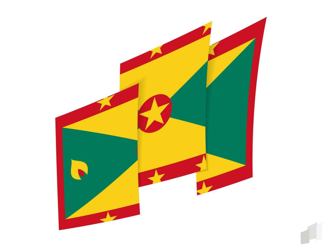 Grenada vlag in een abstract gescheurd ontwerp. modern ontwerp van de Grenada vlag. vector