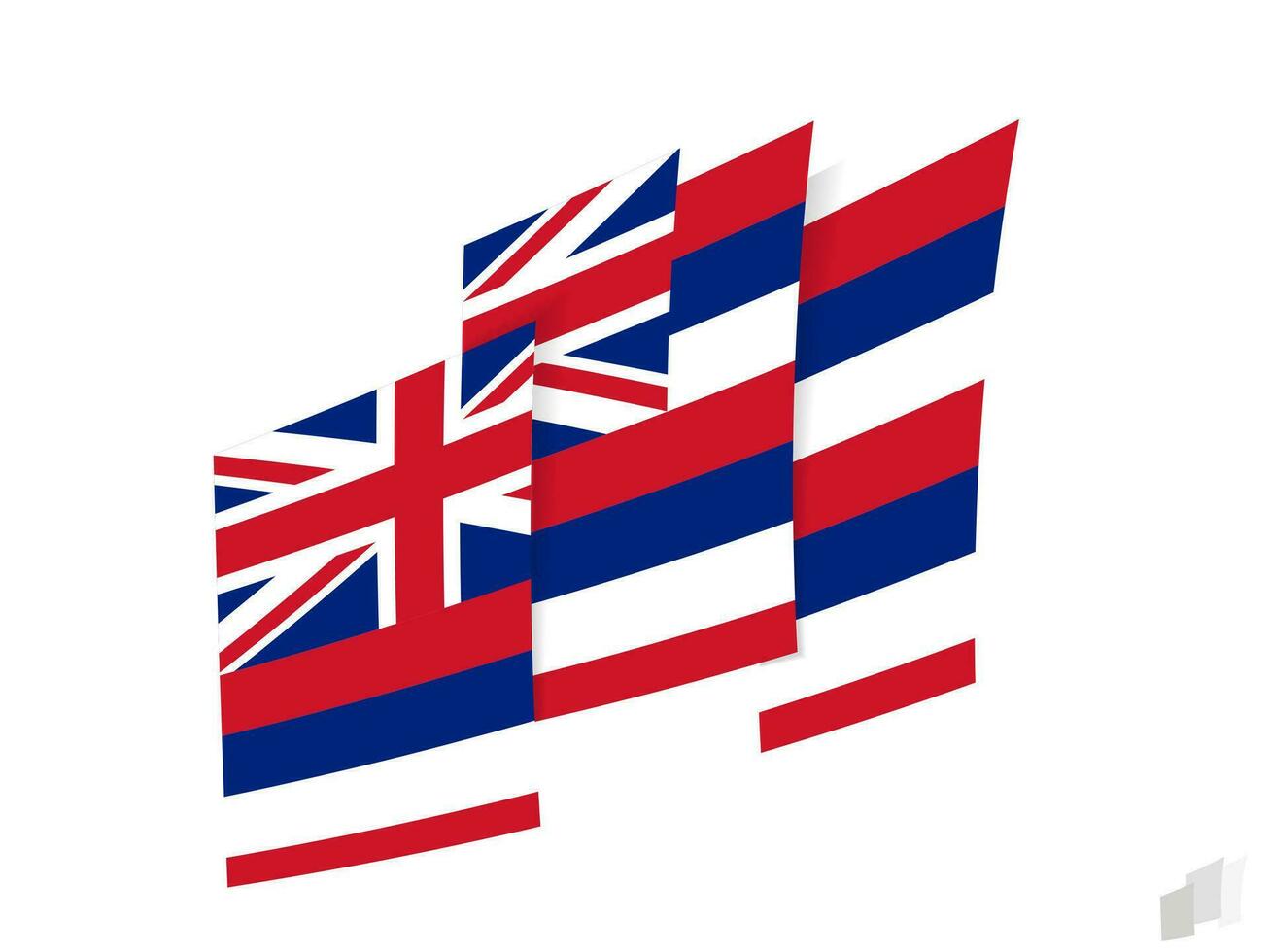 Hawaii vlag in een abstract gescheurd ontwerp. modern ontwerp van de Hawaii vlag. vector