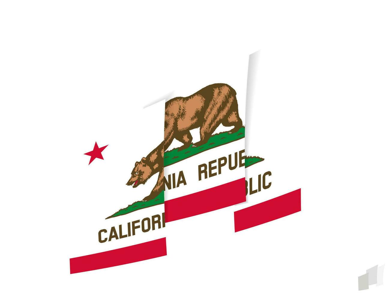 Californië vlag in een abstract gescheurd ontwerp. modern ontwerp van de Californië vlag. vector