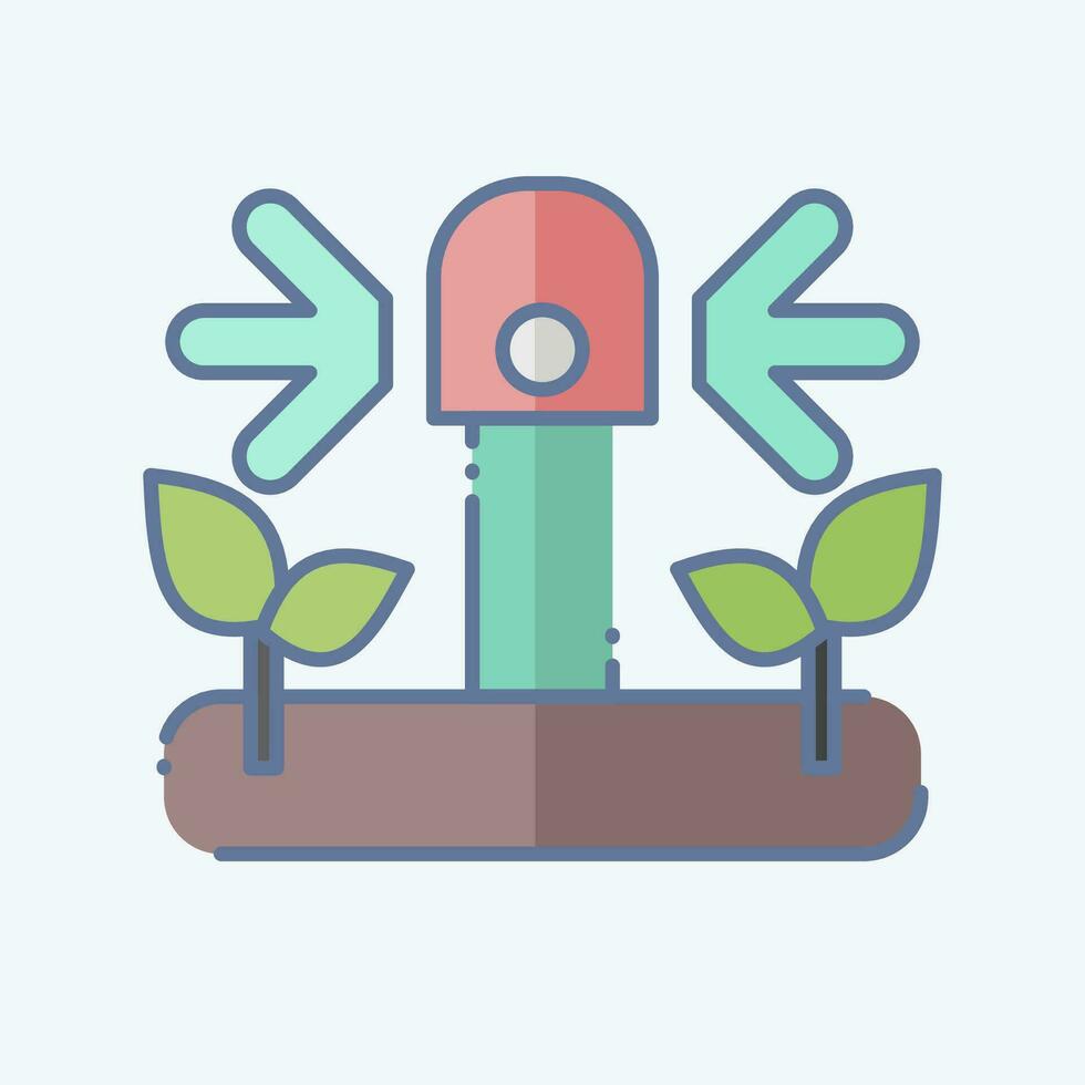 icoon irrigatie. verwant naar landbouw symbool. tekening stijl. gemakkelijk ontwerp bewerkbaar. gemakkelijk illustratie vector