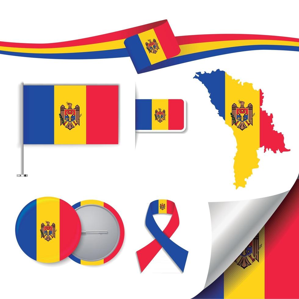 Moldavische vlag met elementen vector