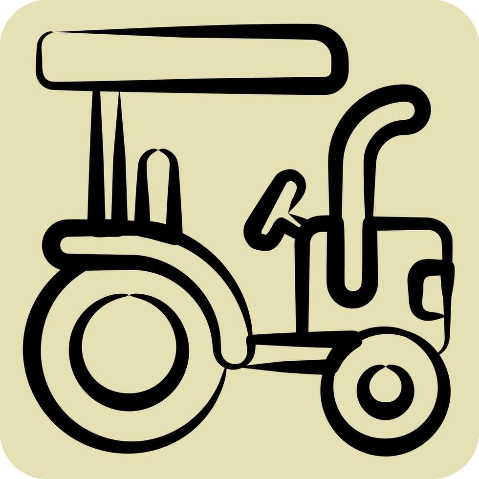 icoon tractor. verwant naar landbouw symbool. hand- getrokken stijl. gemakkelijk ontwerp bewerkbaar. gemakkelijk illustratie vector