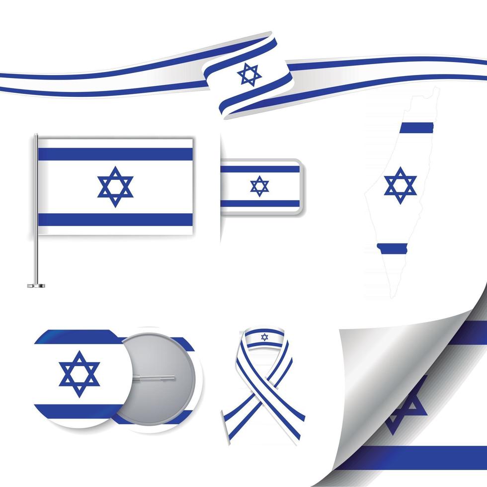 israëlische vlag met elementen vector