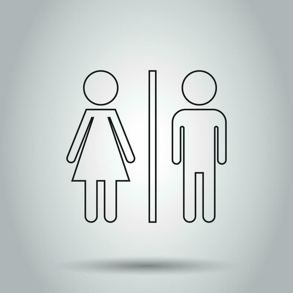 wc, toilet lijn vector icoon . mannen en Dames teken voor toilet Aan wit achtergrond.