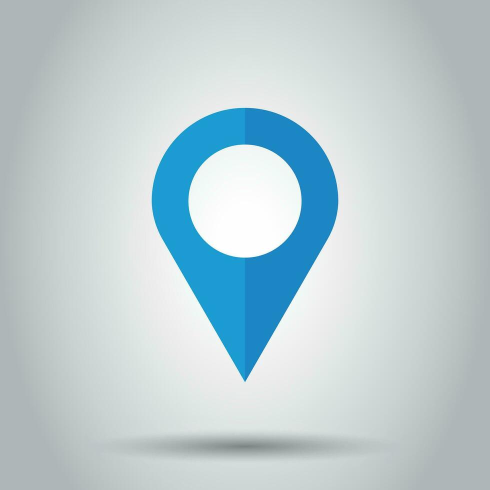 pin icoon vector. plaats teken in vlak stijl geïsoleerd Aan grijs achtergrond. navigatie kaart, GPS concept. vector