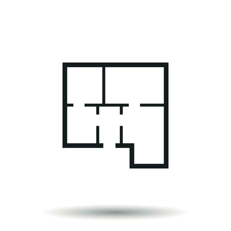 huis plan gemakkelijk vlak icoon. vector illustratie Aan wit achtergrond.