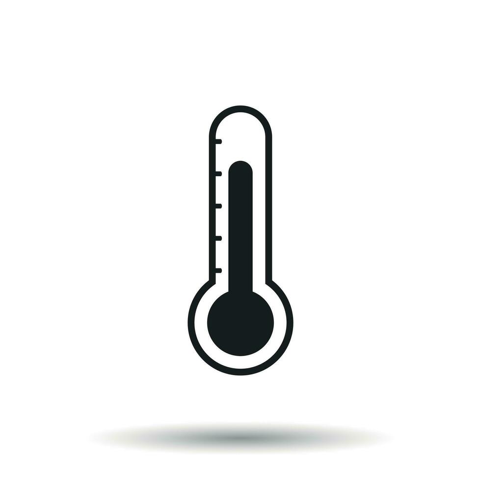 thermometer icoon. doel vlak vector illustratie geïsoleerd Aan wit achtergrond.