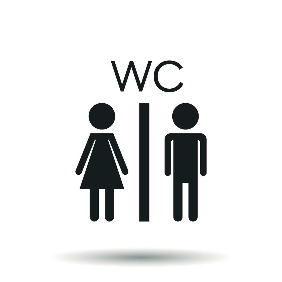 vector toilet, toilet icoon Aan wit achtergrond. modern Mens en vrouw vlak pictogram. gemakkelijk vlak symbool voor web plaats ontwerp.