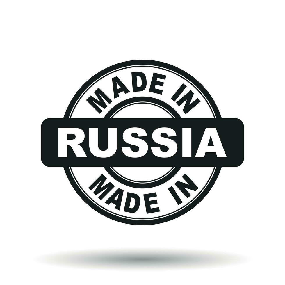 gemaakt in Rusland zwart stempel. vector illustratie Aan wit achtergrond