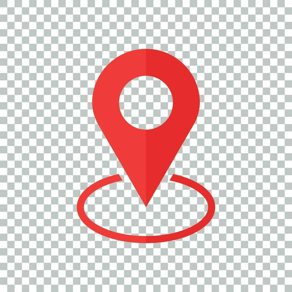 pin icoon vector. plaats teken in vlak stijl geïsoleerd Aan geïsoleerd achtergrond. navigatie kaart, GPS concept. vector