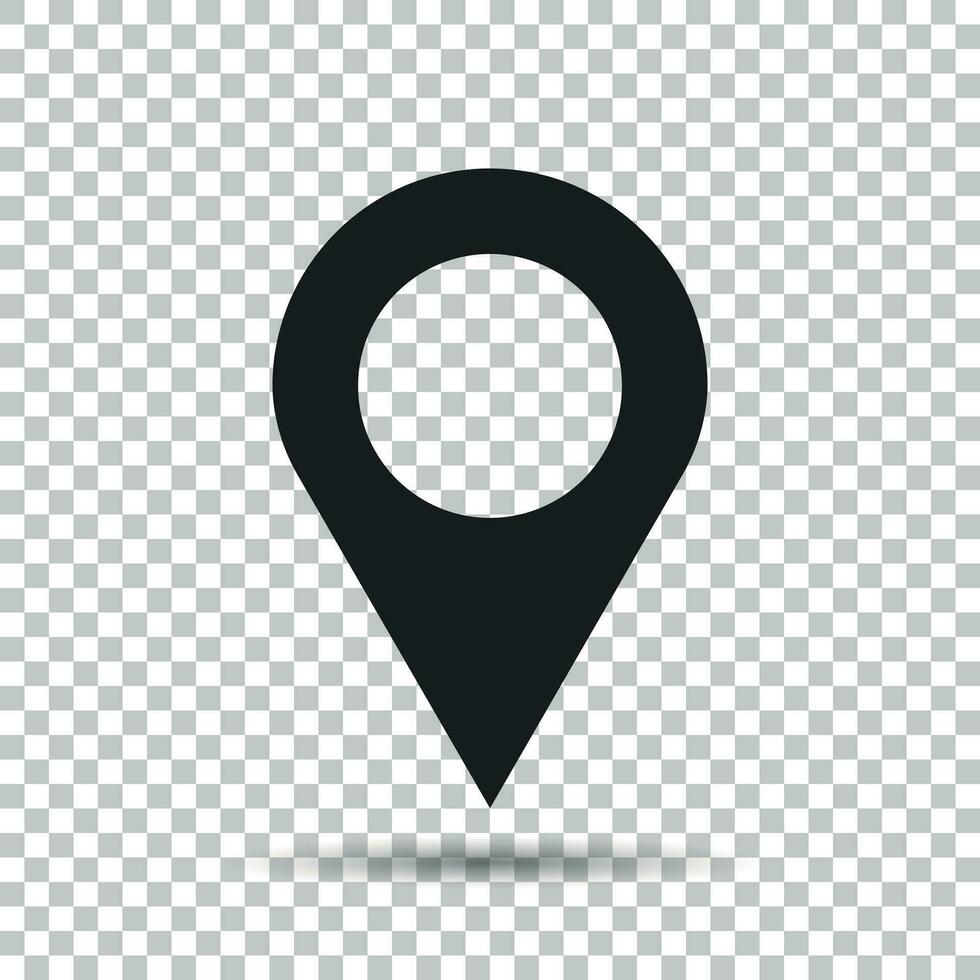 pin icoon vector. plaats teken in vlak stijl geïsoleerd Aan geïsoleerd achtergrond. navigatie kaart, GPS concept. vector