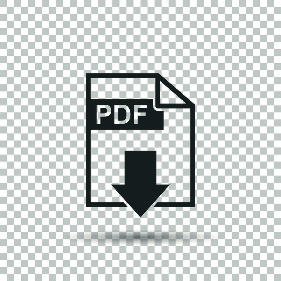 pdf downloaden vector icoon. gemakkelijk vlak pictogram voor bedrijf, marketing, internet concept. vector illustratie Aan geïsoleerd achtergrond.