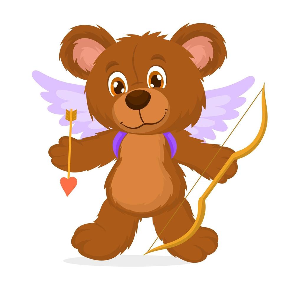 schattige teddybeer verliefd valentijnsdag of moederdag briefkaart vector