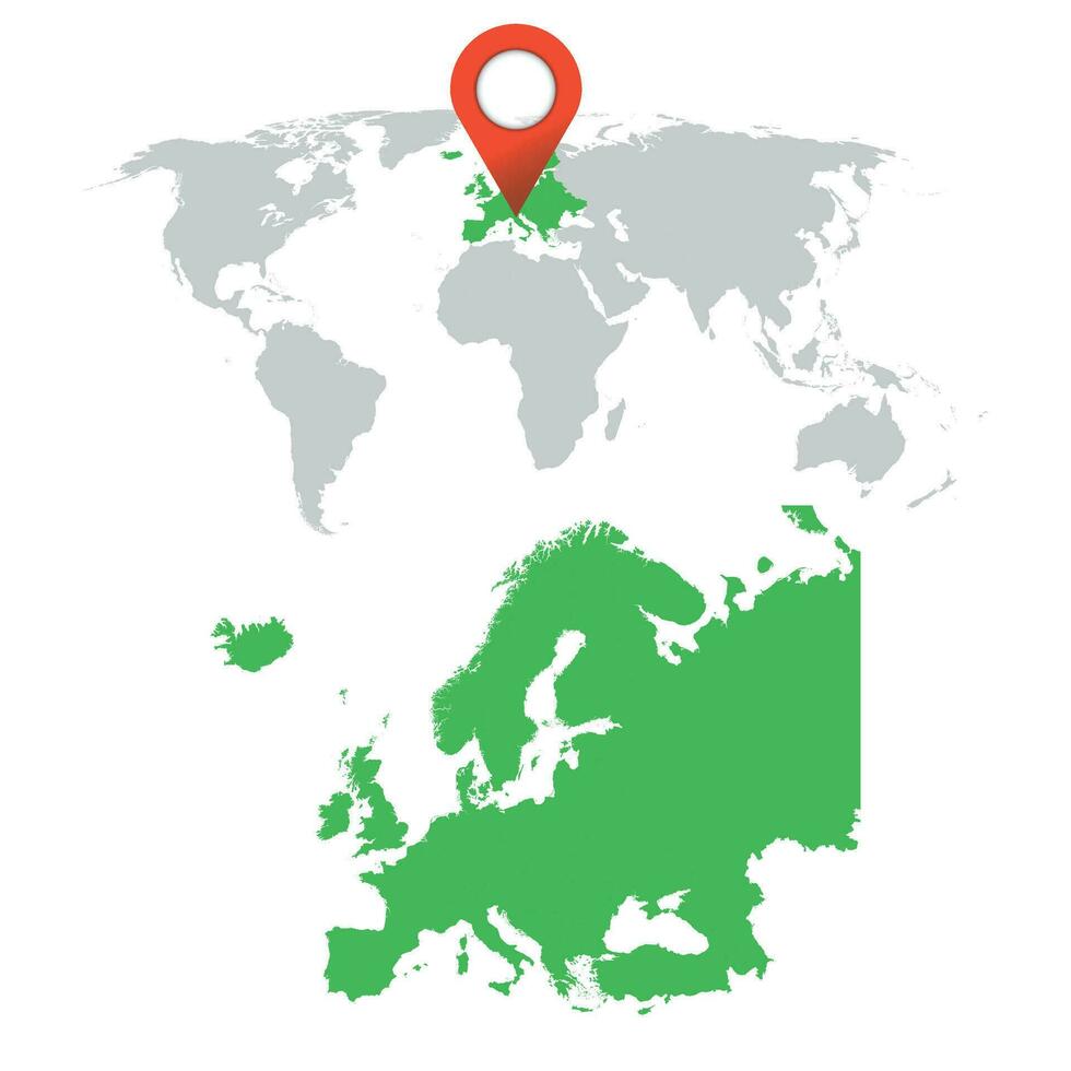 gedetailleerd kaart van Europa en wereld kaart navigatie set. vlak vector illustratie.