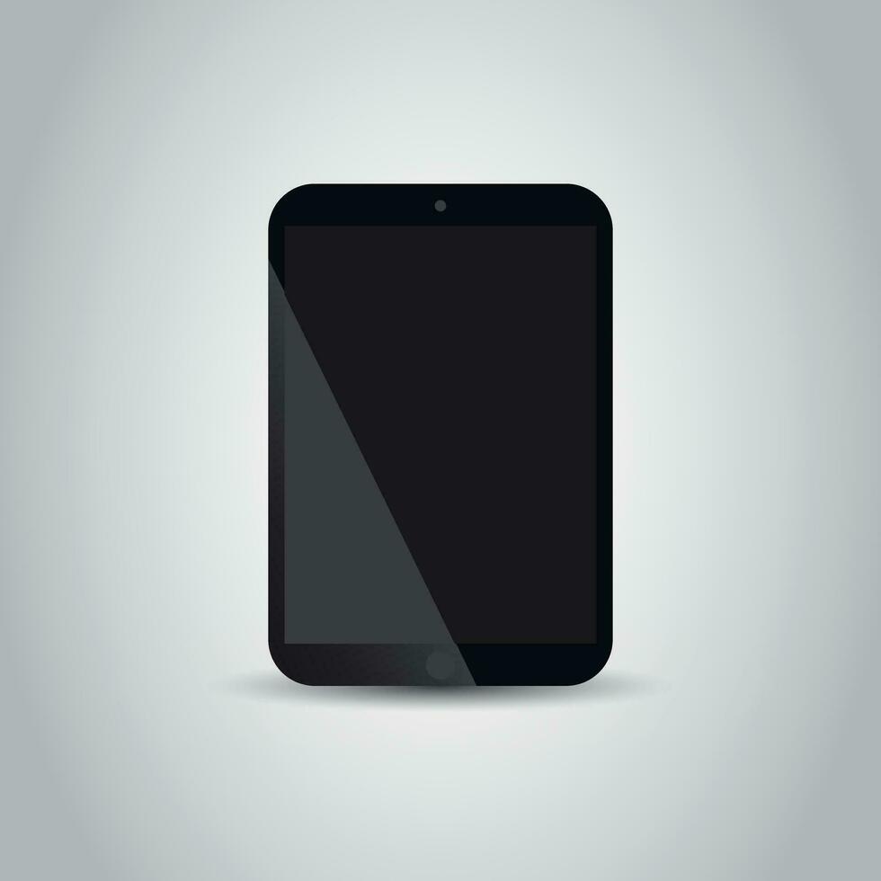 tablet met wit scherm vlak icoon. computer vector illustratie Aan grijs achtergrond.