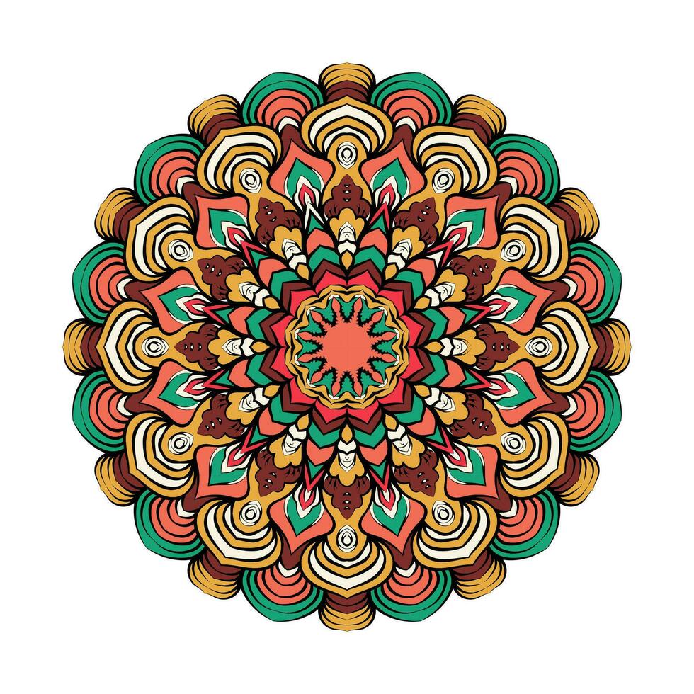 mandala ontwerp vector met groen en rood kleur