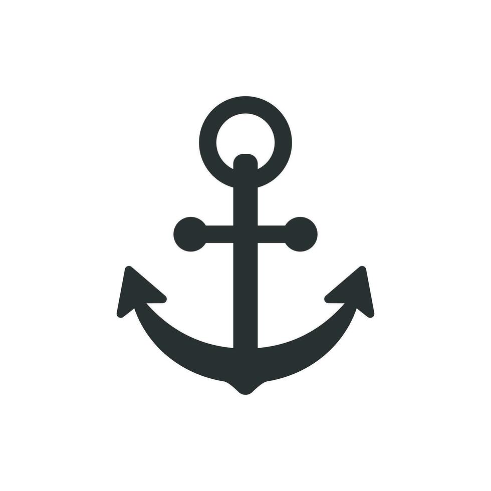 boot anker teken icoon in vlak stijl. maritiem uitrusting vector illustratie Aan wit geïsoleerd achtergrond. zee veiligheid bedrijf concept.