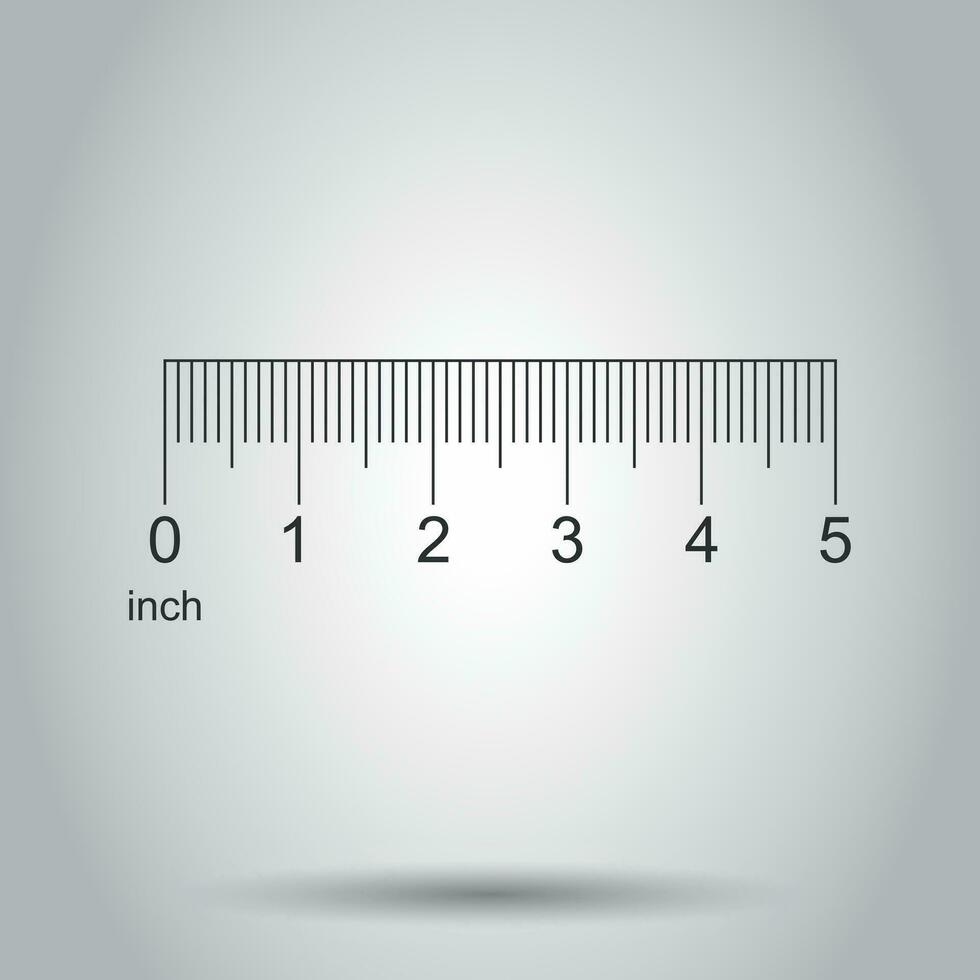 heerser 5 inch icoon in vlak stijl. meter meten instrument vector illustratie Aan wit achtergrond. heerser bedrijf concept.