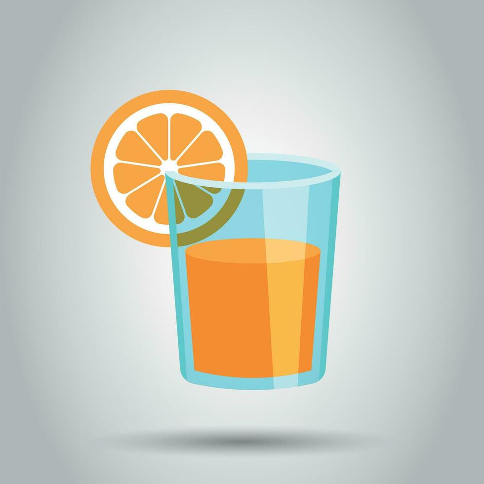 oranje fruit sap vector icoon in vlak stijl. oranje citrus cocktail drinken illustratie Aan wit achtergrond. tropisch voedsel concept.