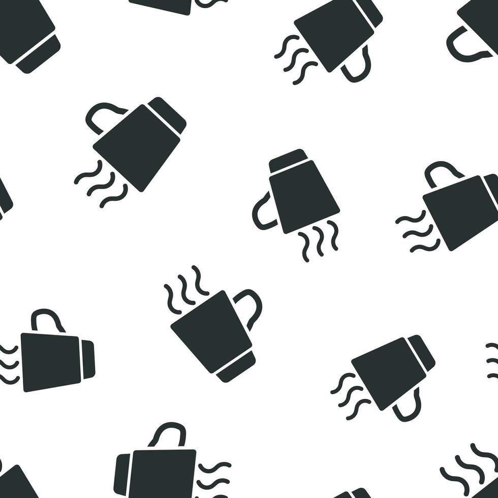 koffie, thee kop icoon naadloos patroon achtergrond. koffie mok vector illustratie. drinken symbool patroon.