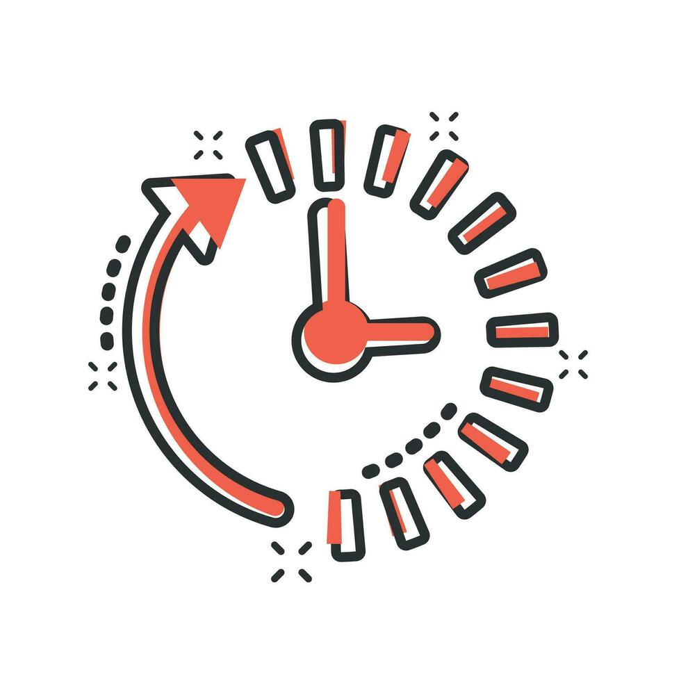 klok countdown icoon in grappig stijl. tijd chronometer vector tekenfilm illustratie pictogram. klok bedrijf concept plons effect.