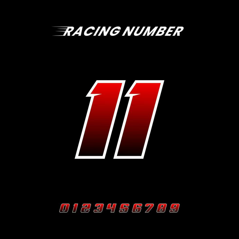 sport racing aantal 11 logo ontwerp vector