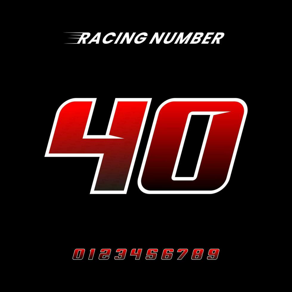 racing aantal 40 ontwerp vector sjabloon