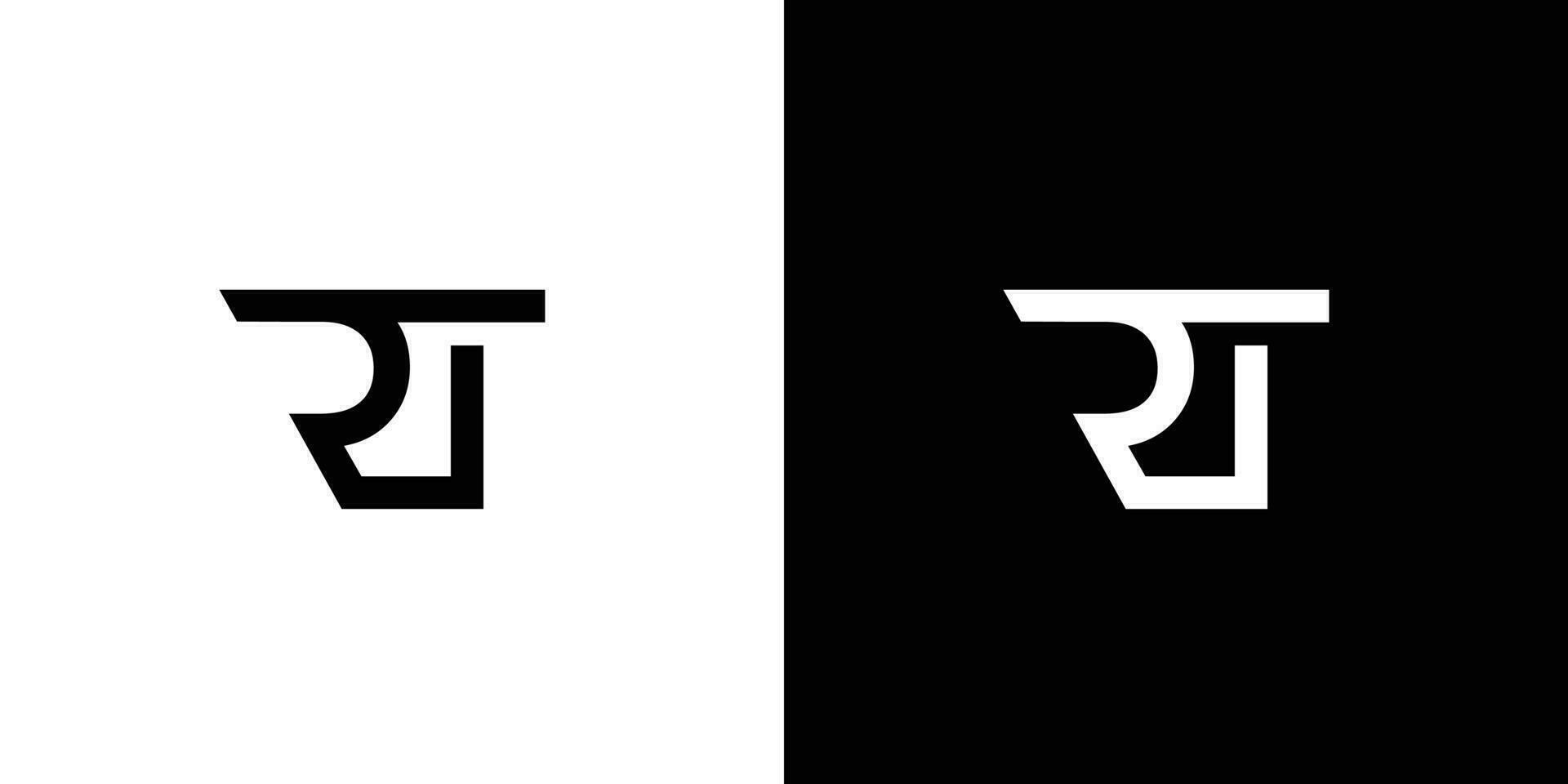 modern en sterk rt initialen abstract logo ontwerp vector