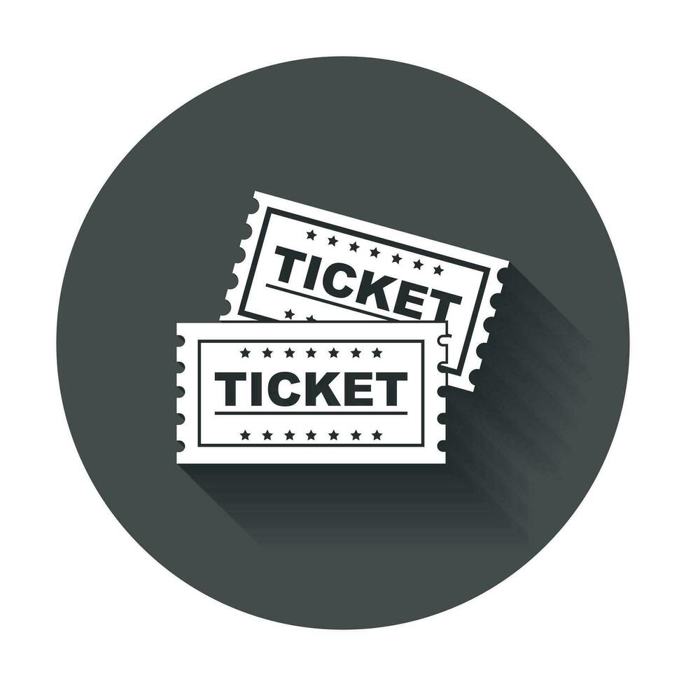 ticket icoon vector vlak. ticket met lang schaduw.