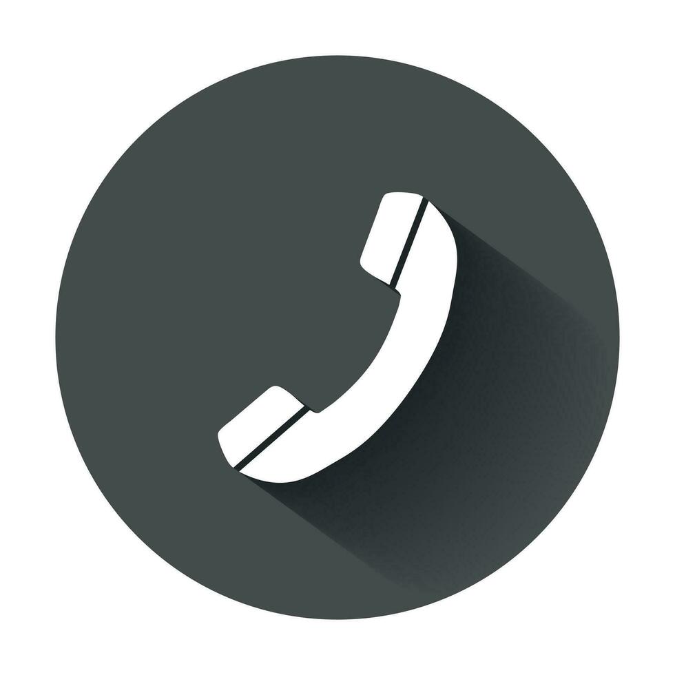 telefoon icoon in vlak stijl. vector illustratie met lang schaduw.