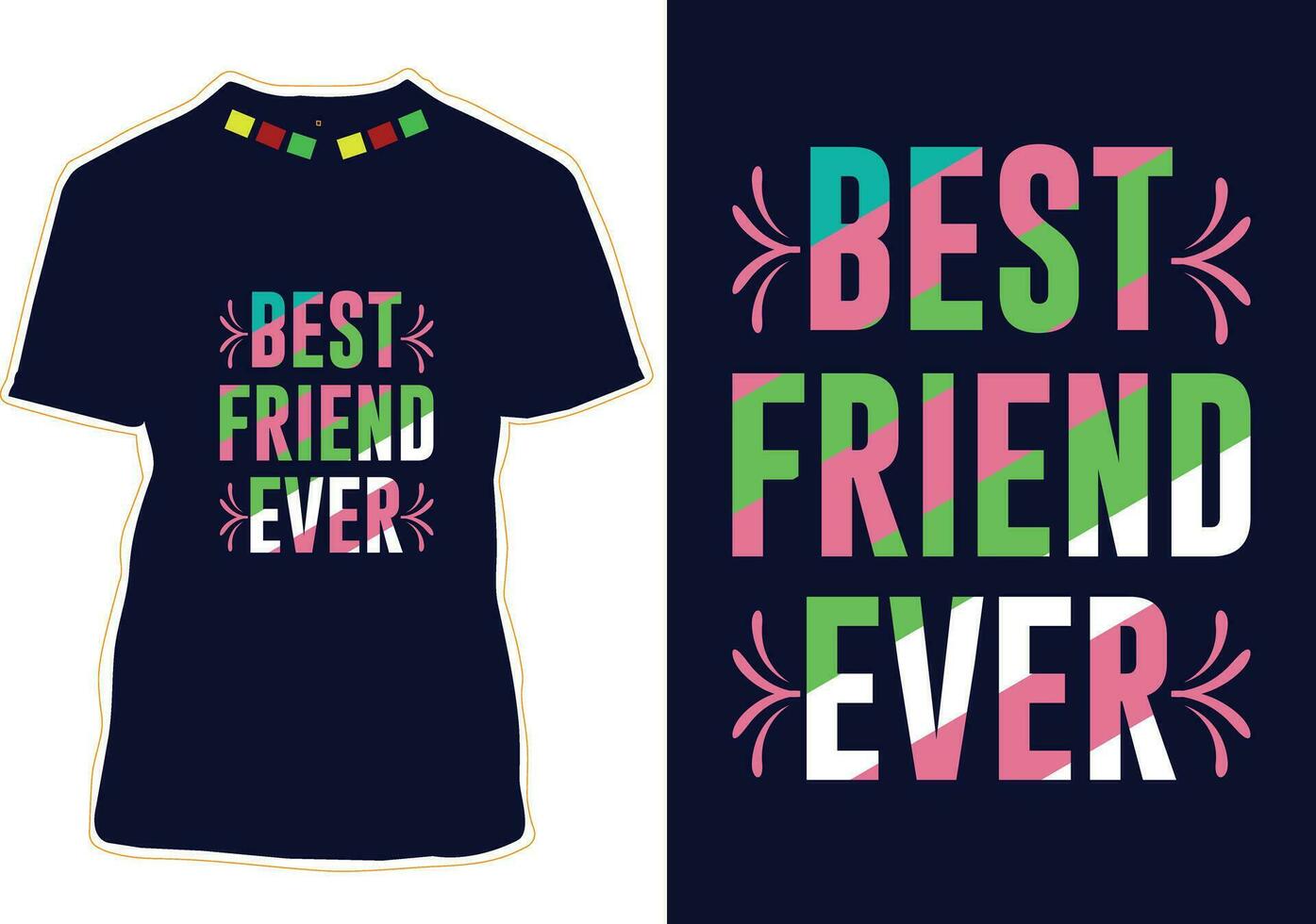 het beste vriend ooit vriendschap dag t-shirt ontwerp vector