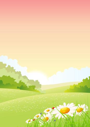 Zomer of lente ochtend Seizoenen Poster vector