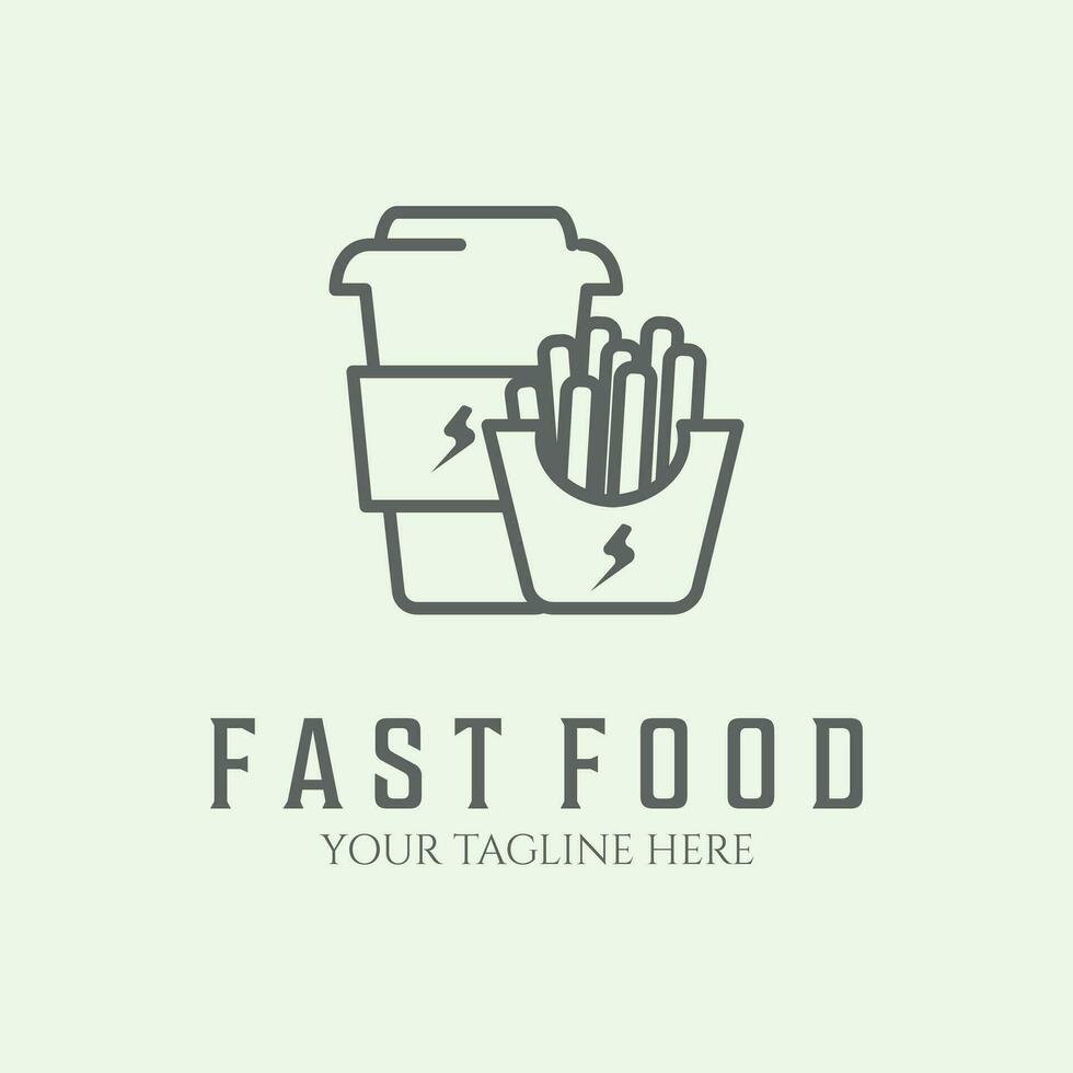restaurant snel voedsel lijn kunst minimalistische ontwerp illustratie logo vector