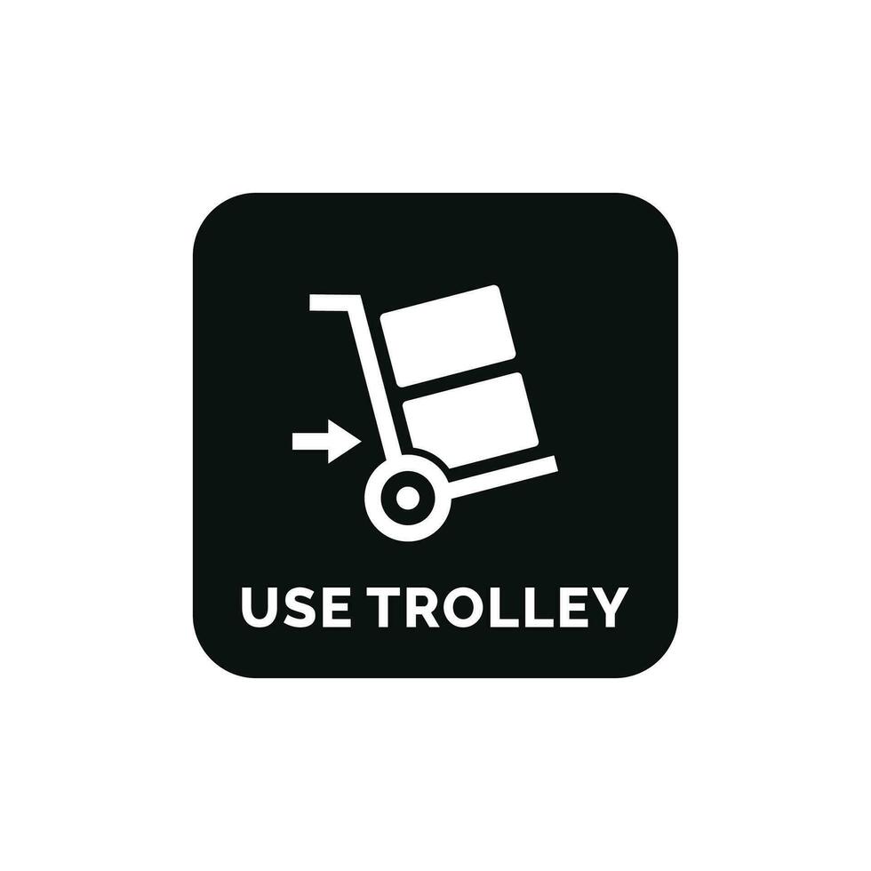 gebruik trolley verpakking Mark icoon symbool vector