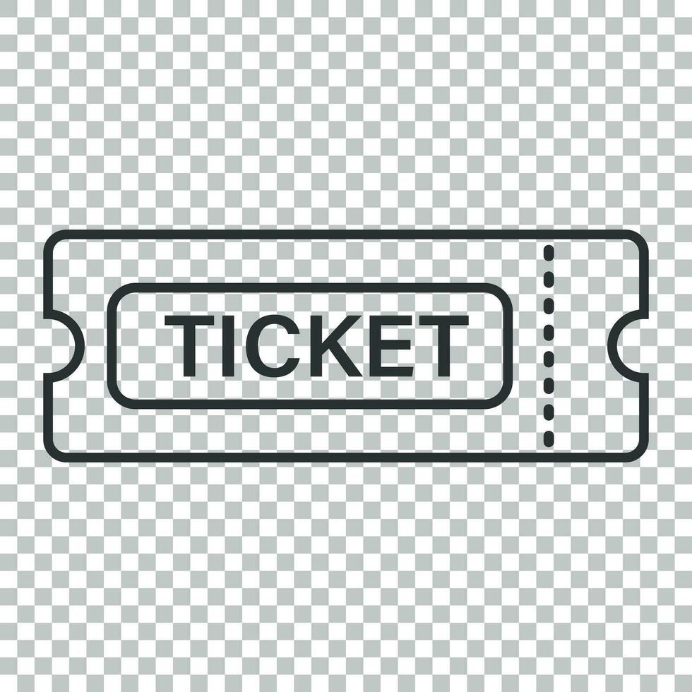 bioscoop ticket icoon in vlak stijl. toegeven een coupon Ingang vector illustratie Aan geïsoleerd achtergrond. ticket bedrijf concept.