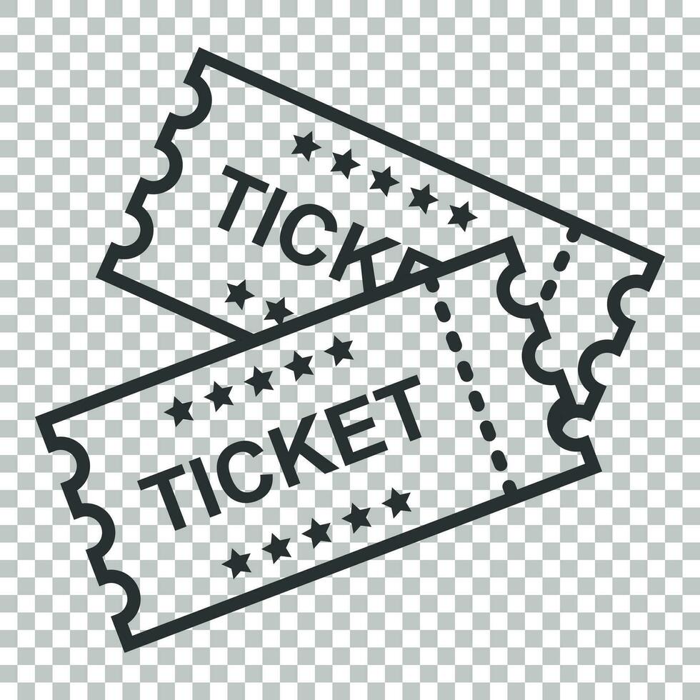 bioscoop ticket icoon in vlak stijl. toegeven een coupon Ingang vector illustratie Aan geïsoleerd achtergrond. ticket bedrijf concept.