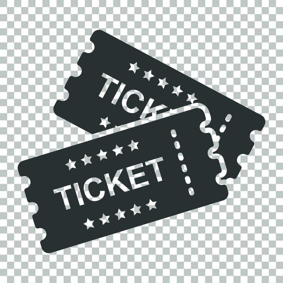 bioscoop ticket icoon in vlak stijl. toegeven een coupon Ingang vector illustratie Aan geïsoleerd achtergrond. ticket bedrijf concept.