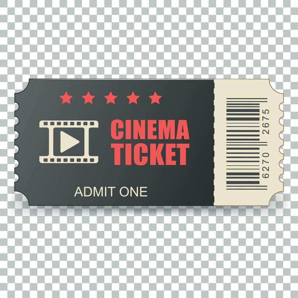 realistisch bioscoop ticket icoon in vlak stijl. toegeven een coupon Ingang vector illustratie Aan geïsoleerd achtergrond. 3d ticket bedrijf concept.