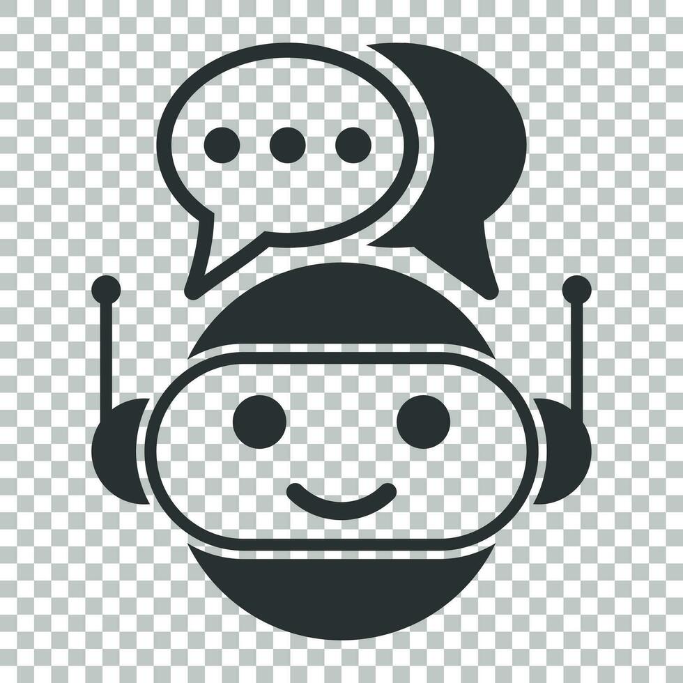 schattig robot Chatbot icoon in vlak stijl. bot operator vector illustratie Aan geïsoleerd achtergrond. slim Chatbot karakter bedrijf concept.