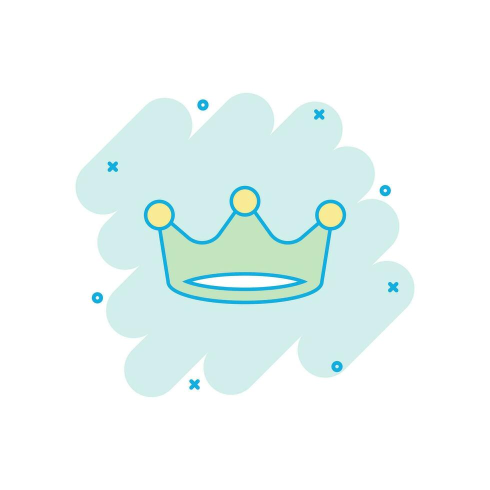 vector tekenfilm kroon diadeem icoon in grappig stijl. royalty kroon illustratie pictogram. koning, prinses royalty bedrijf plons effect concept.