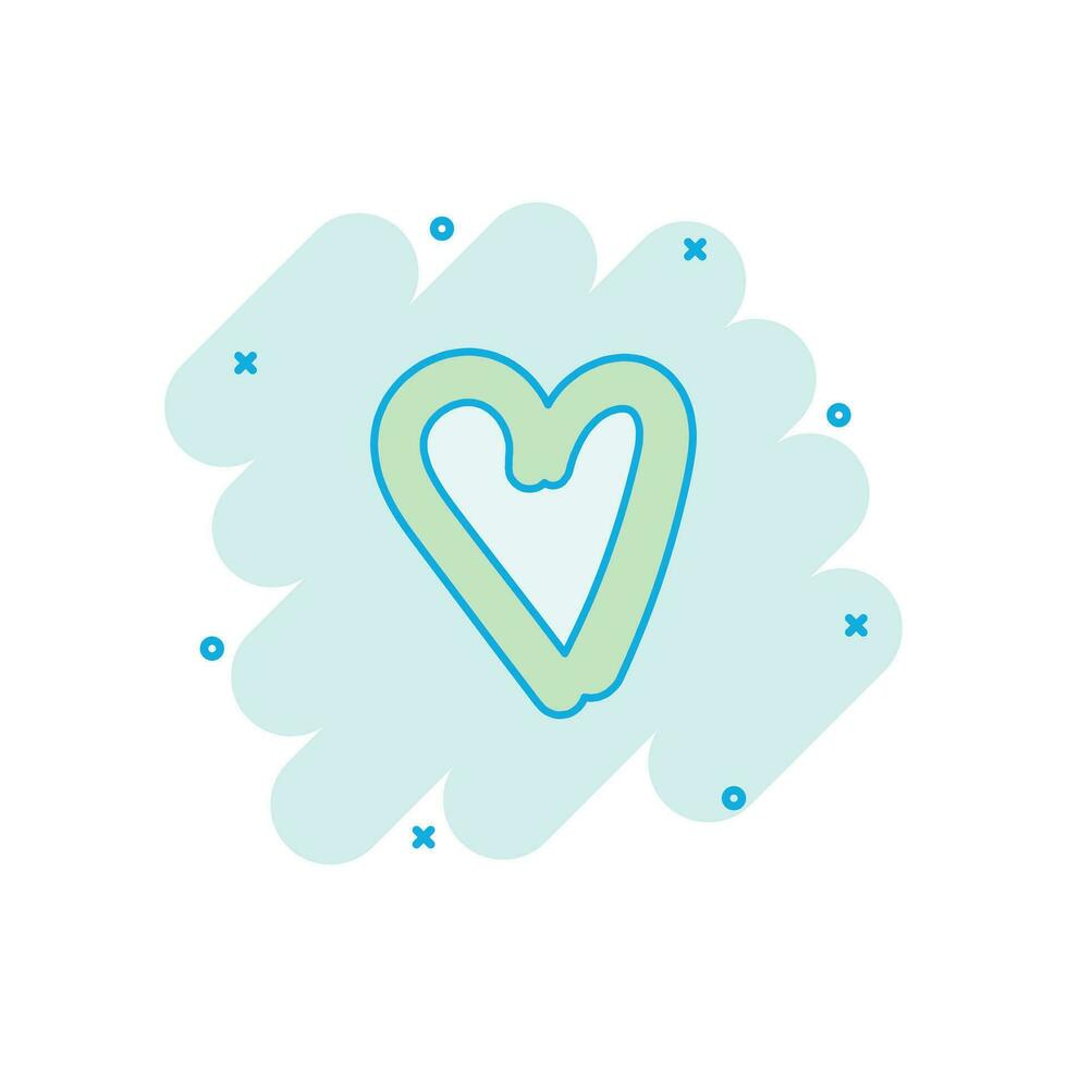 vector tekenfilm hand- getrokken hart icoon in grappig stijl. liefde schetsen tekening hart illustratie pictogram. hand getekend Valentijn bedrijf plons effect concept.