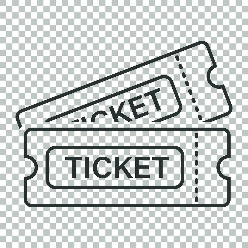 bioscoop ticket icoon in vlak stijl. toegeven een coupon Ingang vector illustratie Aan geïsoleerd achtergrond. ticket bedrijf concept.