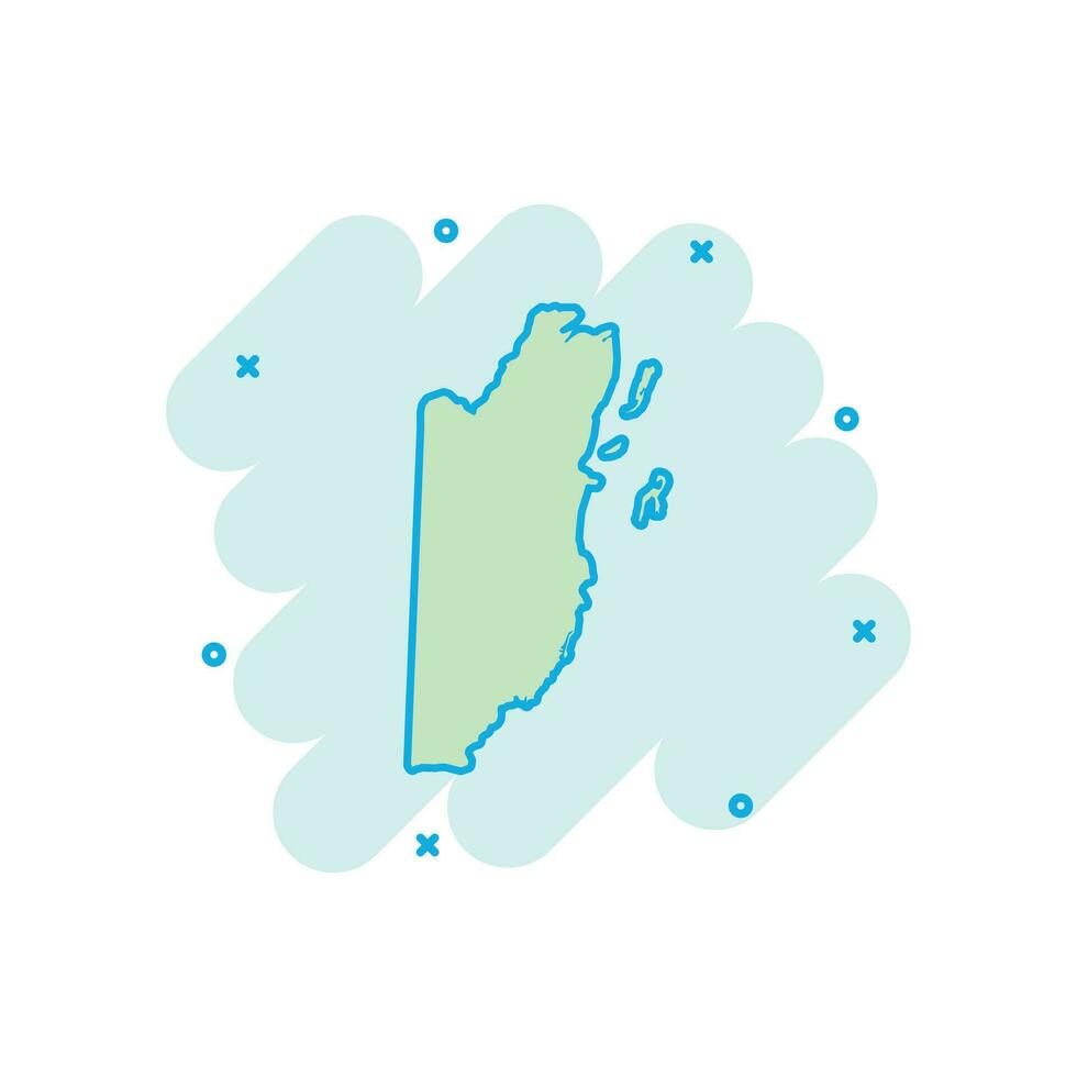 vector tekenfilm Belize kaart icoon in grappig stijl. Belize teken illustratie pictogram. cartografie kaart bedrijf plons effect concept.