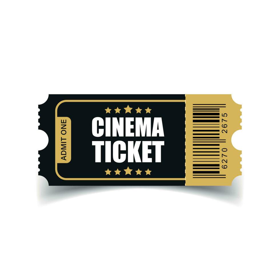 realistisch bioscoop ticket icoon in vlak stijl. toegeven een coupon Ingang vector illustratie Aan wit geïsoleerd achtergrond. 3d ticket bedrijf concept.