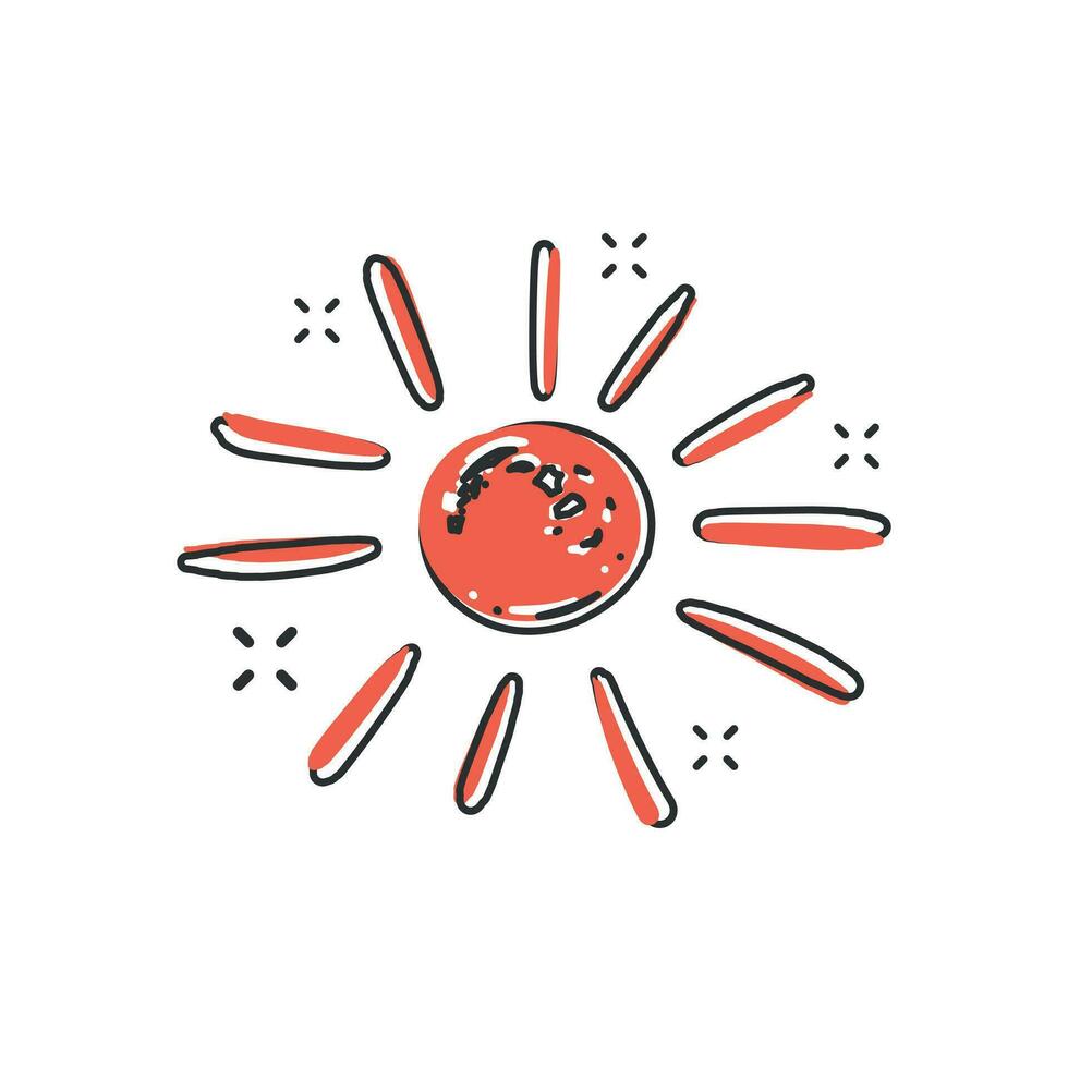 vector tekenfilm hand- getrokken zon icoon in grappig stijl. zon schetsen tekening illustratie pictogram. hand getekend zonneschijn bedrijf plons effect concept.