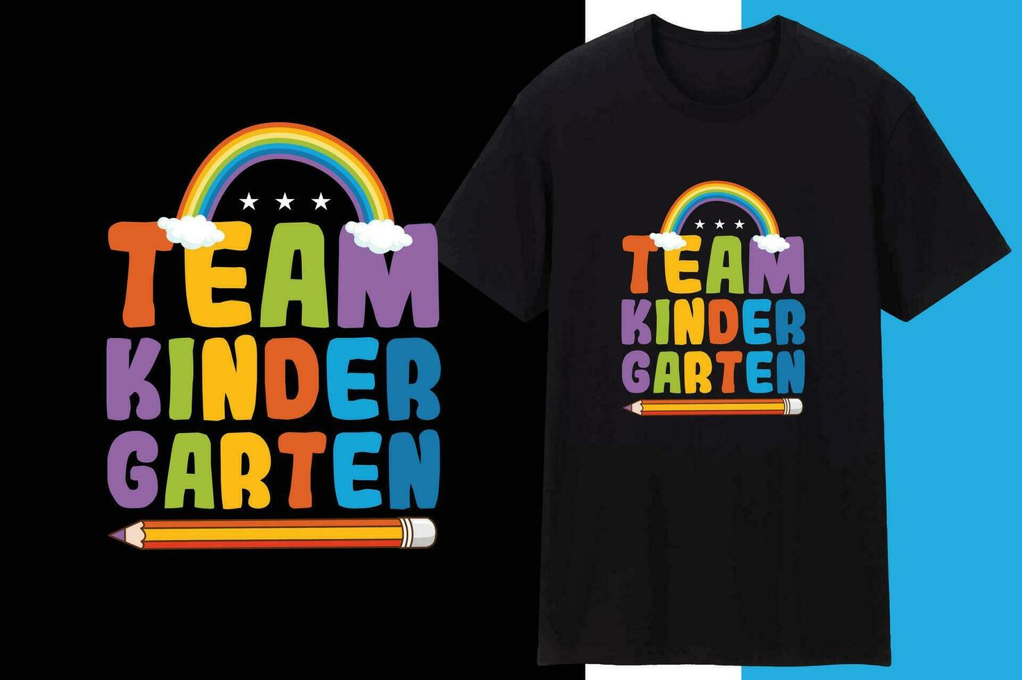 team kleuterschool t overhemd ontwerp, citaten over terug naar school, creatief modieus vector